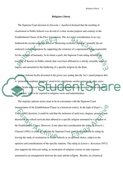 The Supreme Court Decision in Edwards v Aguillard