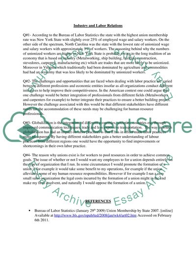 Industry and Labor Relations