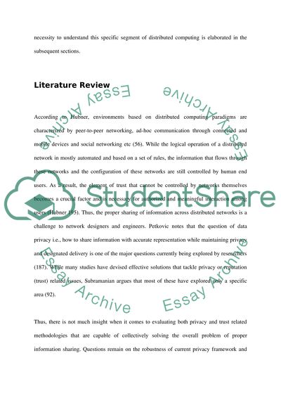 Reputation and Privacy Issues in Distributed Computing