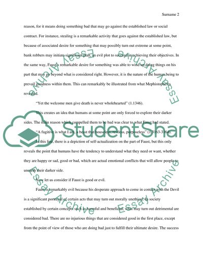 In Goethes Faust, Is Faust good or evil