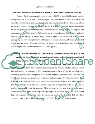 Operation Management: Continental Airlines