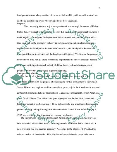 Immigration Reforms and the Effects on the Service Industry