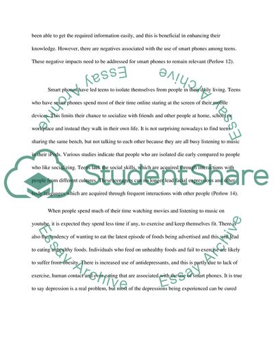 Smart Phones Impacts Teenagers Negatively