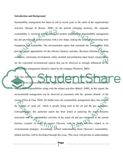 Environmental Management for Sustainable Development of Chevron