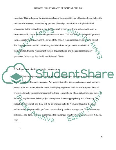 Design, Drawing and Practical Skills