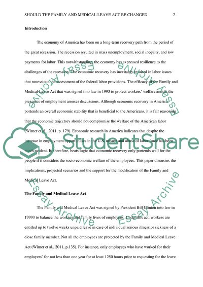 Should the Family and Medical Leave Act Be Changed