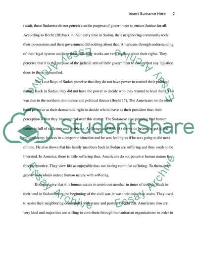 The Perspective of Lost Boy of Sudan and Typical Americans on Certain Political Concepts