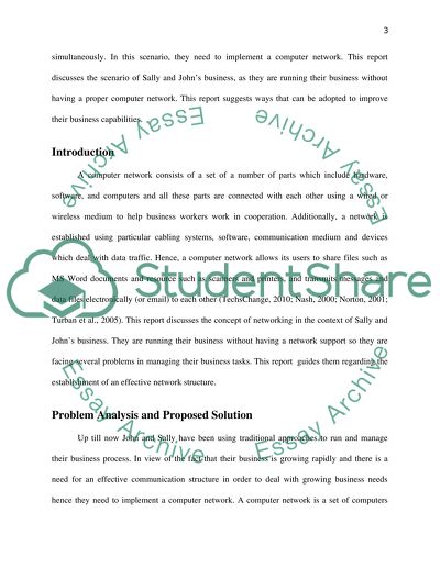 Implementation of Network Structure in the Context of Sally and Johns Busines