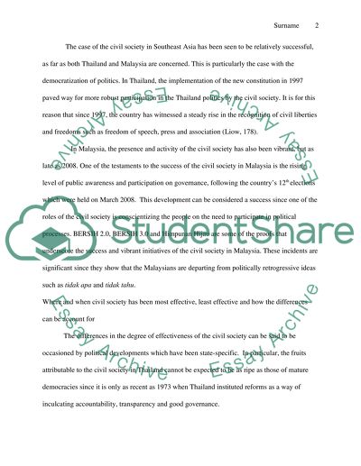 Civil Society in Malaysia and Thailand