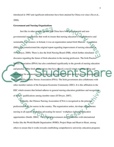 Nursing Education Systems of Ireland and China