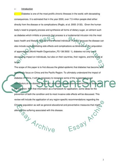 Cause and Prevention Diabetes in China