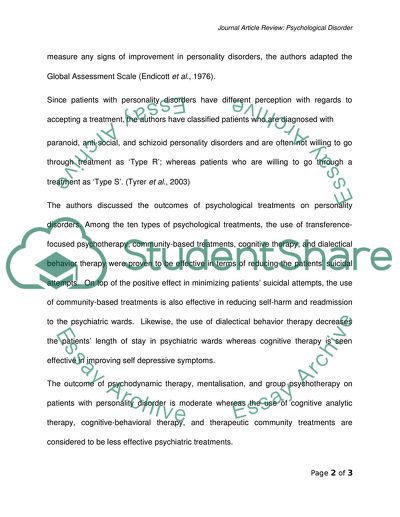 Psychological Disorder