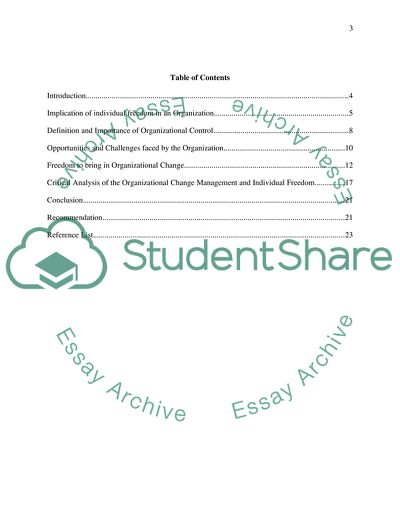 Implications of Individual Freedom and Organizational Control to the Future Organization