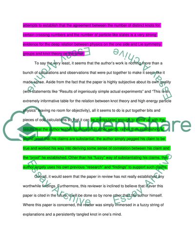 Analyzing a paper about fabric of space:time