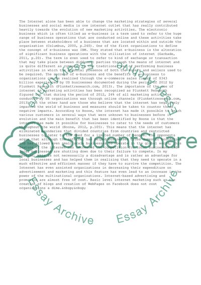 Evaluating the Impact of Internet on Business