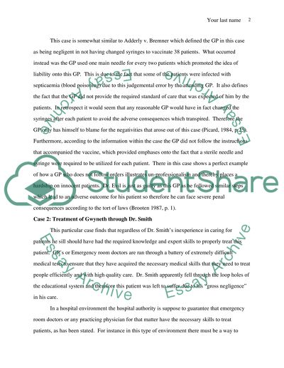 The Liability in Medicine