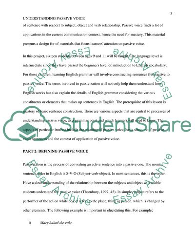 Learning Passive Voice
