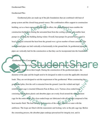 Dissertation style research, geothermal piles and carbon accounting