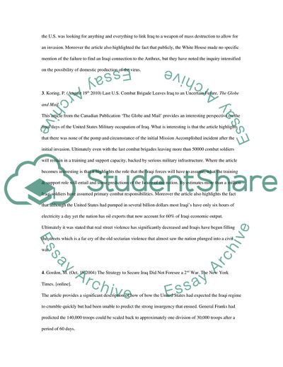 Analysis of Sources that Contribute Directly to a Research Paper on the History of U.S. Relations with Iraq