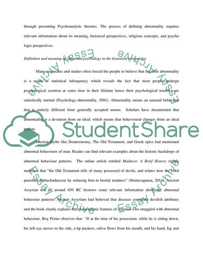 The Definition of Abnormality