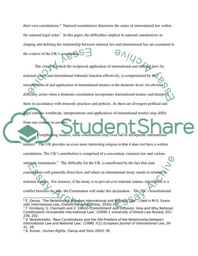The Relationship between International Law and National Law