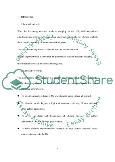 Chinese Students Cross-Culture Adjustment in the UK