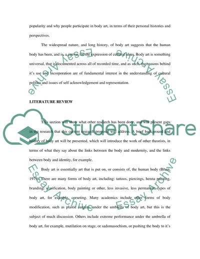 Importance of Body for Forming Young People Identities