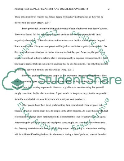 Goal Attainment & Social Responsibility