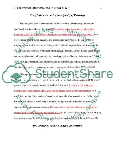 Medical Informatics to Improve Quality of Radiology