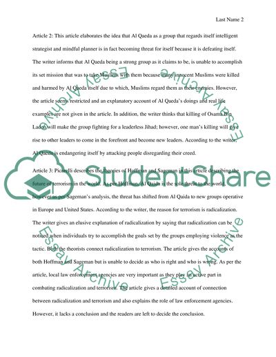 Future Threats of Terrorism