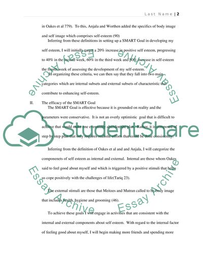 Developing Self-Esteem: The Smart Goals