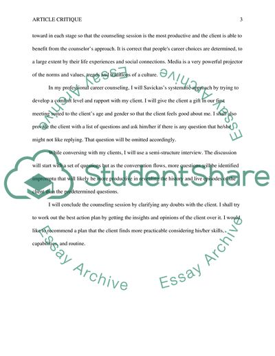 TWO page summary and critique