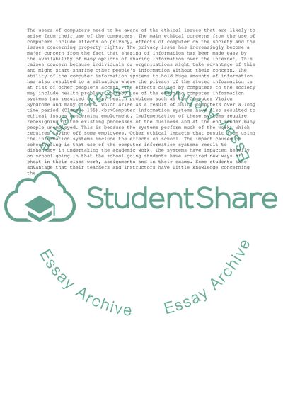 Ethical Impacts of Computer Systems on Our Personal Lives