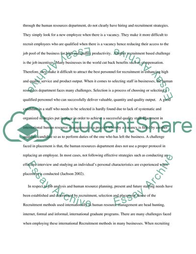 International Human Resource Management as a Process