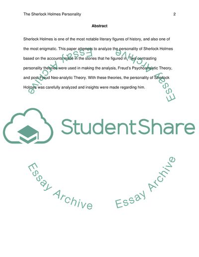 The Personality of Sir Arthur Conan Doyles Sherlock Holmes