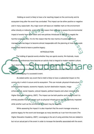 Environmental Impact of Events