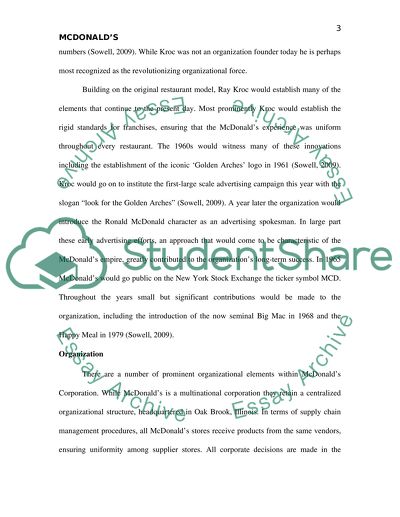 McDonalds Corporation Case Study