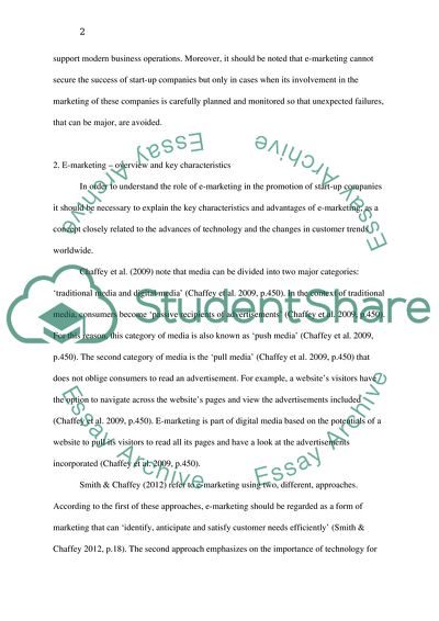 E- Marketing for New Companies