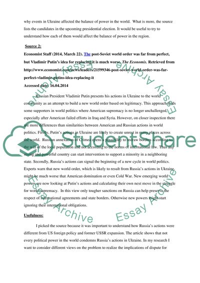 Do Russias Actions in Ukraine Threaten World Order