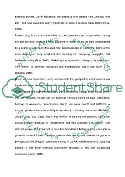 Entrepreneurship and Enterprise Creation