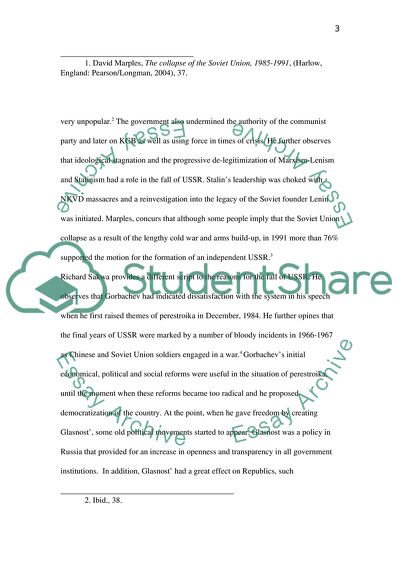 Factors that Led to the Dissolution of the Soviet Union