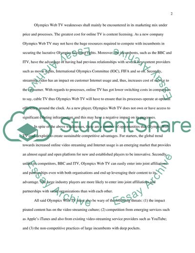 E-marketing assignment on Olympics Web TV