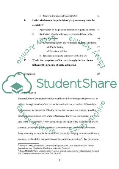 Should the Restrictions on Party Autonomy Be Allowed