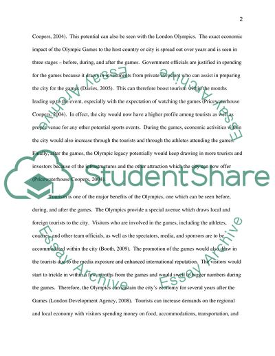 Politicians Justify Spending on the London Olympic Games as Being Good for the Economy