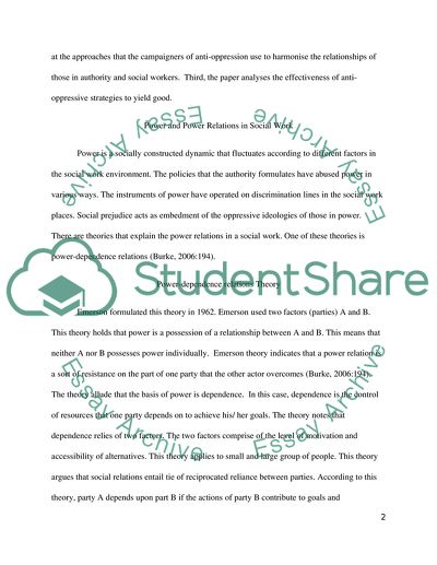 Power Relations in Social Work