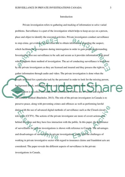 Surveillance in Private Investigations