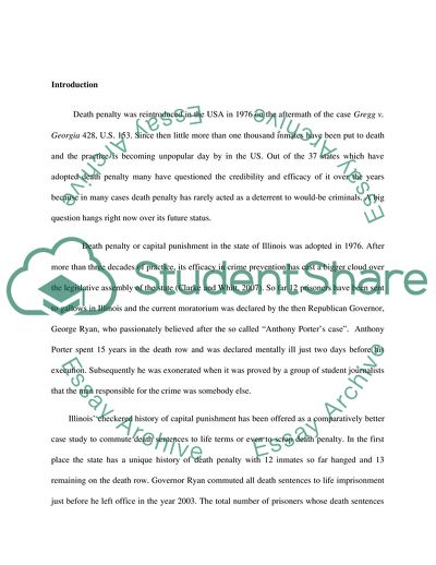 Death Penalty in Illinois and USA