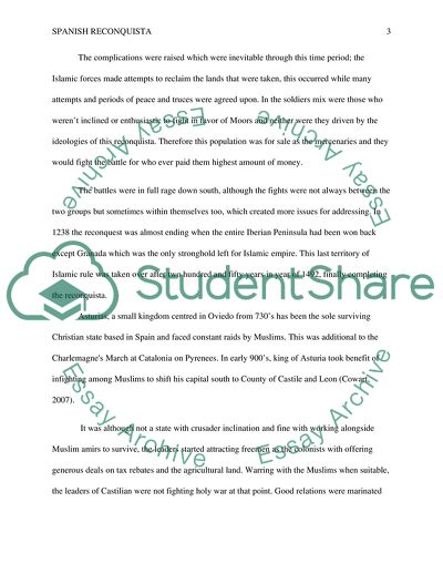 Expansionism in the Middle Ages: Spanish Reconquista