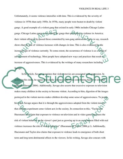 The Relationship between Watching Violent Movies and Real Life Violence