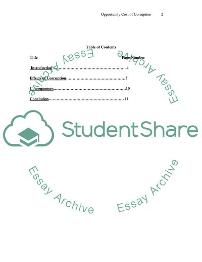 Opportunity cost of corruption
